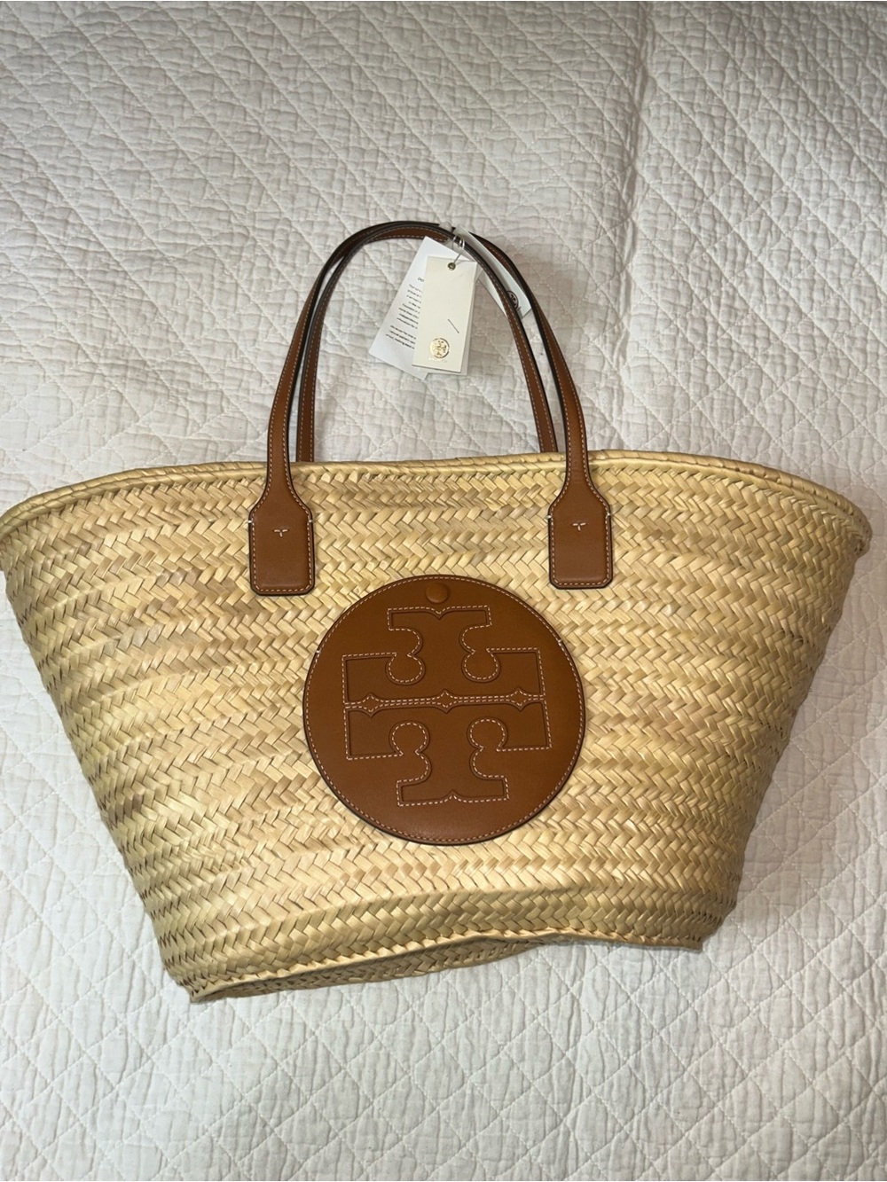 Tory Burch Large Ella Straw Straw Basket Tote NWT